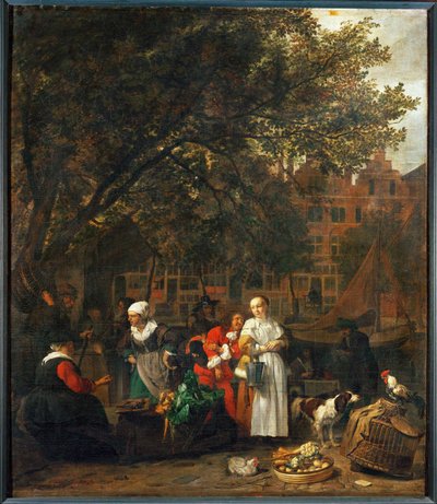 Gemüsemarkt in Amsterdam, Niederlande von Gabriel (attr. to) Metsu