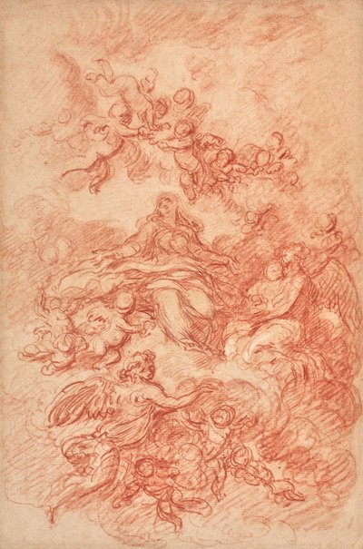 Jungfrau umgeben von geflügelten Engeln von Gabriel Francois Doyen