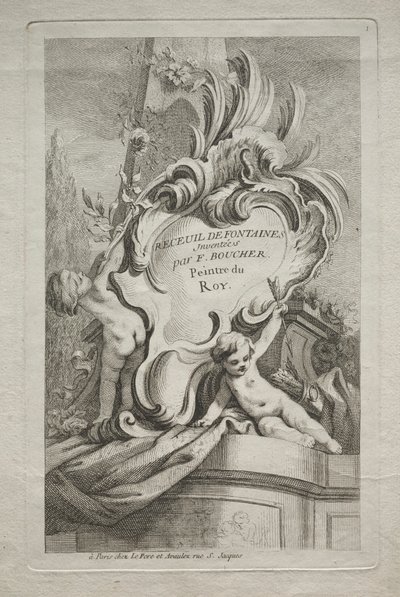 Buch der Brunnen: Nr. 1, Titelseite, ca. 1736 von Gabriel Huquier