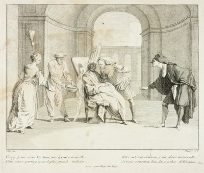 Tafel aus Livre de Scènes Comiques von Gabriel Huquier