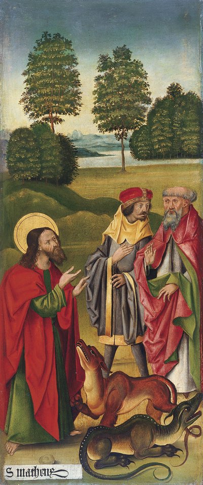 Das Wunder des heiligen Matthäus, der die Drachen zähmt von Gabriel Mälesskircher