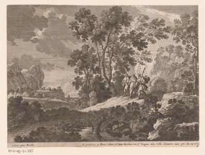 Christus und die Emmausjünger (Serie: Landschaften mit Szenen aus dem Leben Christi) von Gabriel Perelle