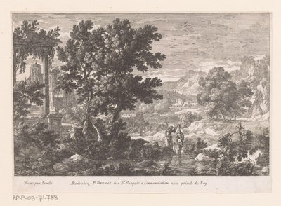 Landschaft mit der Taufe Christi von Gabriel Perelle