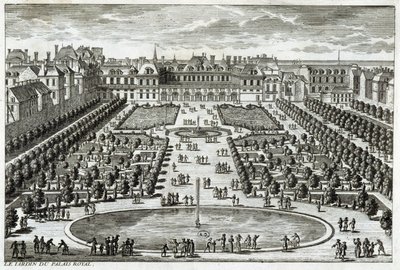 Ansicht des Parc du Palais Royal in Paris. Gravur von Perelle, Ende 17. Jahrhundert von Gabriel Perelle