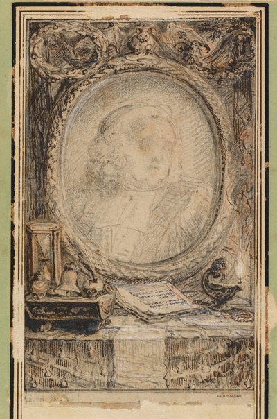 Allegorischer Rahmen mit einer Fledermaus, um 1769 von Gabriel de Saint-Aubin