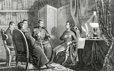 Prinz Karl Albert von Carignano (1798-1849) verspricht seine Unterstützung den liberalen Verschwörern, 6. März von Gabriele Castagnola