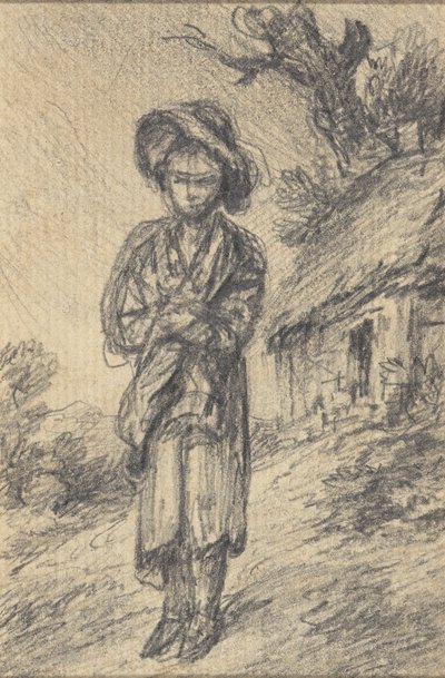 Junge, der neben einem Cottage steht von Gainsborough Dupont