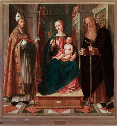 Madonna und Kind zwischen St. Biagio und St. Antonius dem Abt von Galeazzo Campi