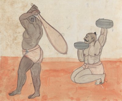Ein Paar Jeyties beim Gewichtheben von Gangaram Chintaman Tambat