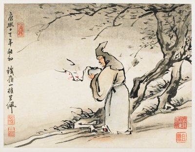 Fingermalerei, aus einem Album mit zehn Blättern von Gao Qipei