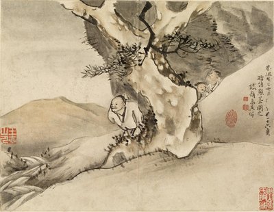 An einem Baum vorbeigehender Mann von Gao Qipei