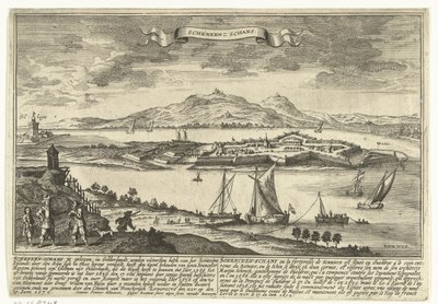 Gezicht op Schenkenschans von Gaspar Bouttats