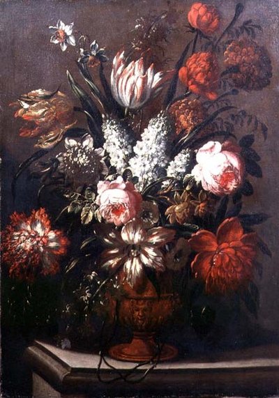 Stillleben mit Tulpen, Pfingstrosen, Narzissen und anderen Blumen von Gaspar Pieter II Verbruggen