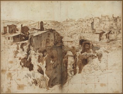 Der Wasserfall und die Stadt Tivoli von Gaspar van Wittel