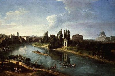 Blick auf den Tiber in Rom, von Norden von Gaspar van Wittel