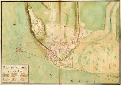 Gaspard-Joseph Chaussegros de Lery, Plan der Stadt Quebec, 1727 von Gaspard Joseph Chaussegros de Léry