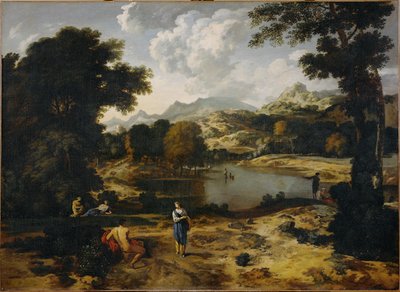 Heroische Landschaft mit Figuren von Gaspard Poussin Dughet