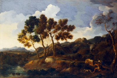 Landschaft mit Jägern, um 1636-39 von Gaspard Poussin Dughet