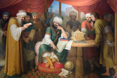Harun Al Rashid in seinem Zelt mit den Weisen aus dem Osten von Gaspare Landi