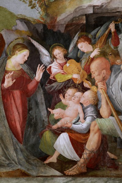 Anbetung der Hirten mit musizierenden Engeln von Gaudenzio Ferrari