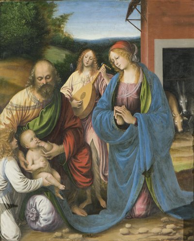 Detail der Geburt und des letzten Abendmahls, Polyptychon, 1511 (Detail) von Gaudenzio Ferrari