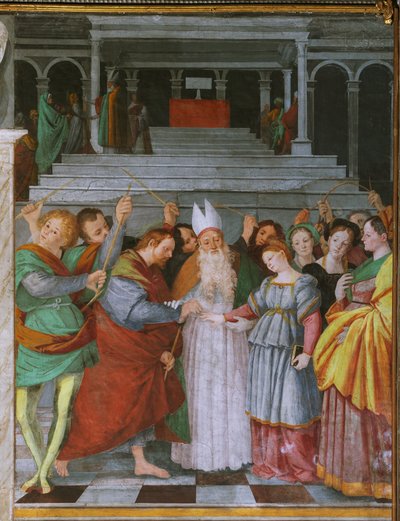 Die Hochzeit der Jungfrau und die Darstellung Mariens im Tempel von Gaudenzio Ferrari