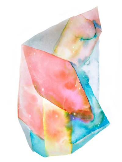 Lebendiges Abstraktes Aquarell von Gemma Bardot