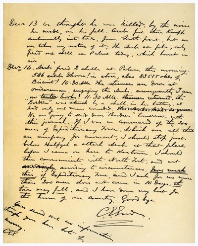 Gordons Tagebuch der Belagerung von Khartum, 14. Dezember 1884 von General Gordon