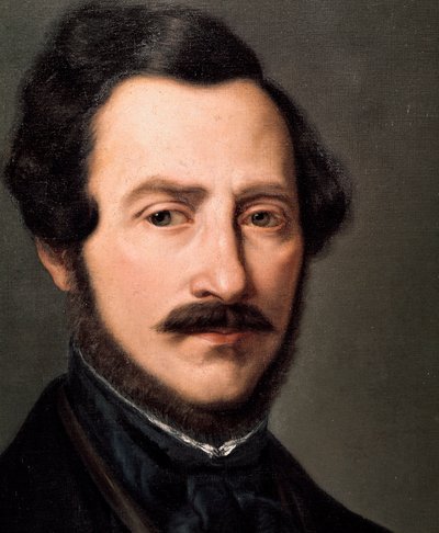 Porträt des italienischen Komponisten Gaetano Donizetti (1797-1848). Gemälde von Gennario Ruo (19. Jahrhundert) Neapel, Conservatorio di Musica San Pietro a Majella von Gennaro Ruo