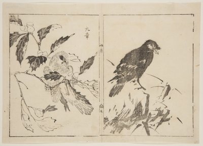 Zwei Stücke, die Vögel und Blumen darstellen von Gensho Gensho