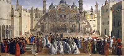 St. Markus predigt in Alexandria, Ägypten von Gentile and Giovanni Bellini
