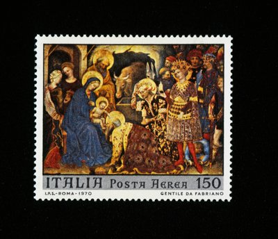 Anbetung der Magier Briefmarke von Gentile da Fabriano