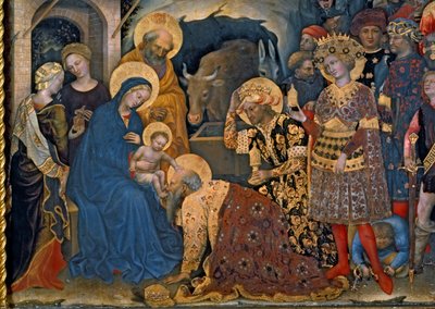 Die Anbetung der Könige (Detail) von Gentile da Fabriano