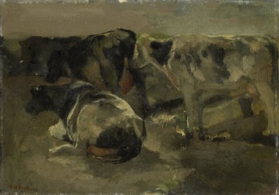 Vier Kühe von Georg-Hendrik Breitner