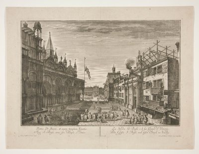 Die Straße Saint Bassi und ihr Tempel in Venedig von Georg Gottfried Winckler
