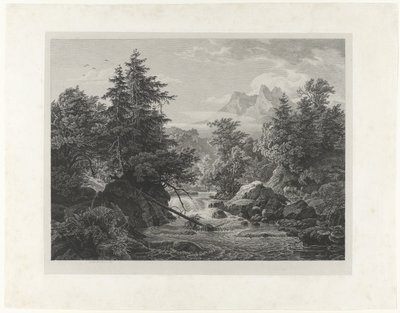 Flusslandschaft im Norden von Tirol von Georg Heinrich Busse