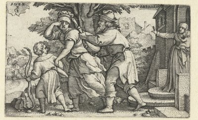 Abraham vertreibt Hagar und Ismael (Verhaal van Abraham) von Georg Pencz