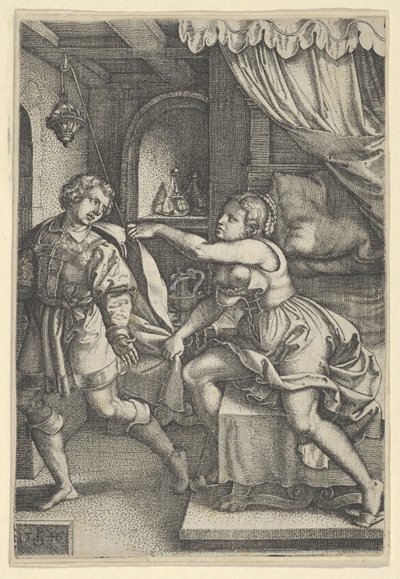 Joseph und Potiphars Frau, aus Die Geschichte von Joseph, 1546 von Georg Pencz