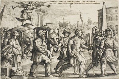 Der Triumph des Ruhms, Tafel drei aus den Triumphen von Petrarca von Georg Pencz