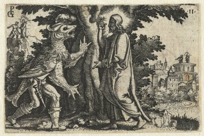 Versuchung Christi durch den Teufel von Georg Pencz