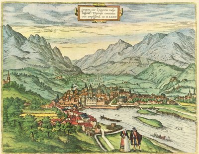 Innsbruck, Österreich, Tirol von Georg and Hogenberg Franz (1535 90) Braun