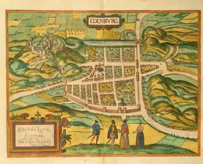Karte von Edinburgh aus Civitates Orbis Terrarum von Georg Braun von Georg Braun and Hogenberg Franz