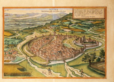Novara aus Civitates Orbis Terrarum von Georg Braun von Georg Braun and Hogenberg Franz