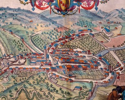 Ansicht von Serravalle Scrivia von Georg Braun and Hogenberg Franz