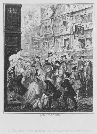 Sir Bulkeley Price bringt das Hypothekengeld zu Mr. Scarve von George (after) Cruikshank