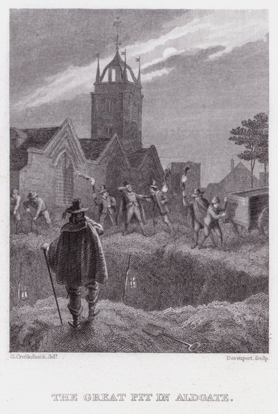 Die große Grube in Aldgate von George (after) Cruikshank