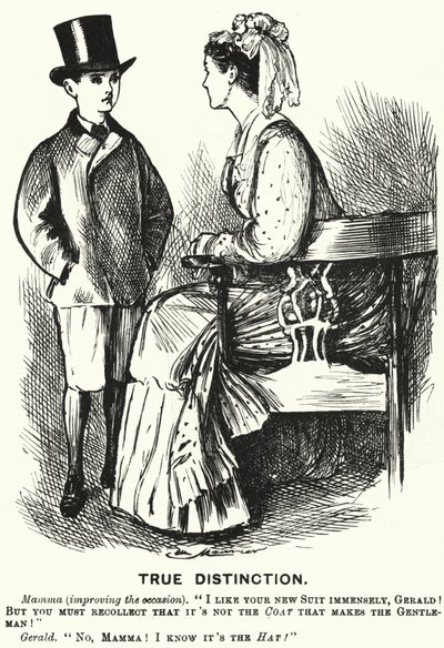 Punch-Karikatur: Wahre Unterscheidung (Gravur) von George (after) Du Maurier