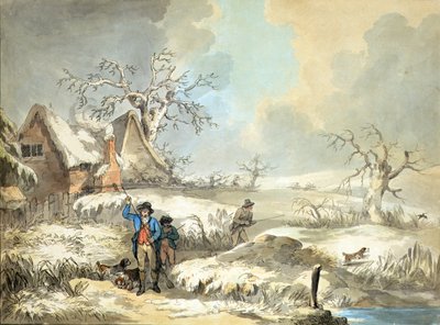 Schnepfenjagd, geätzt von Thomas Rowlandson, veröffentlicht von J. Harris von George (after) Morland