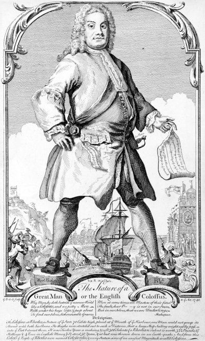 Die Statue eines großen Mannes oder der englische Koloss von George (c.1706–71) Bickham