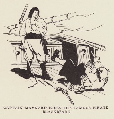 Kapitän Maynard tötet den berühmten Piraten Blackbeard von George Alfred Williams